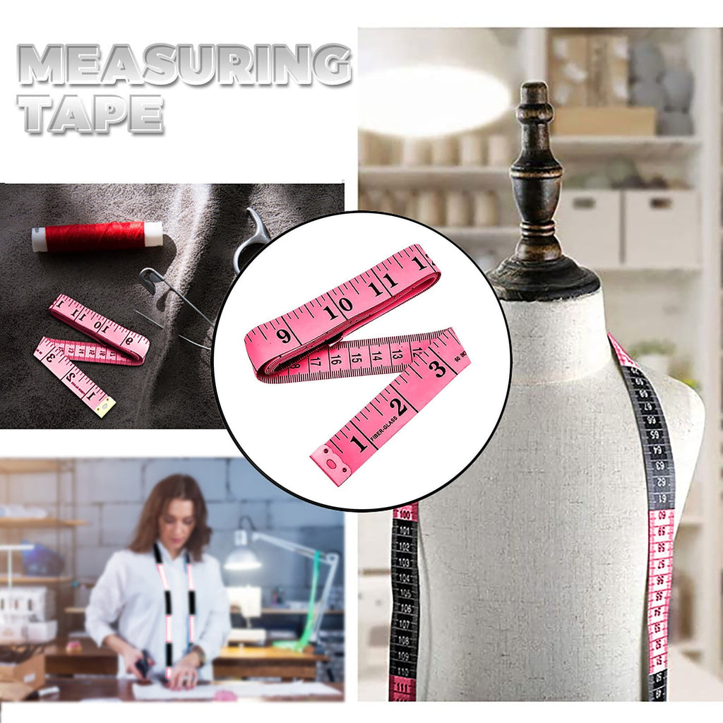 Shiogb Clearance Measuring Tool Rose Red, Measuring Tape for Body Fabric Sewing Tailor Cloth Knitting Home Craft Measurements, Measuring Too - Image 2