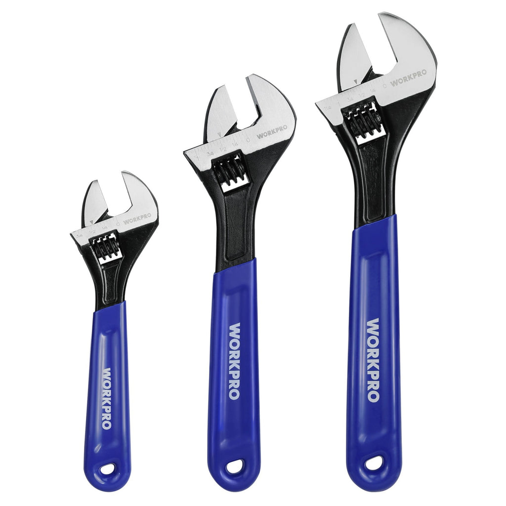 3-Piece Adjustable Wrench Set, 6in, 8in & 10in Wrenches with Ergonomic Grip for Home, Garage, Workshop - Image 5