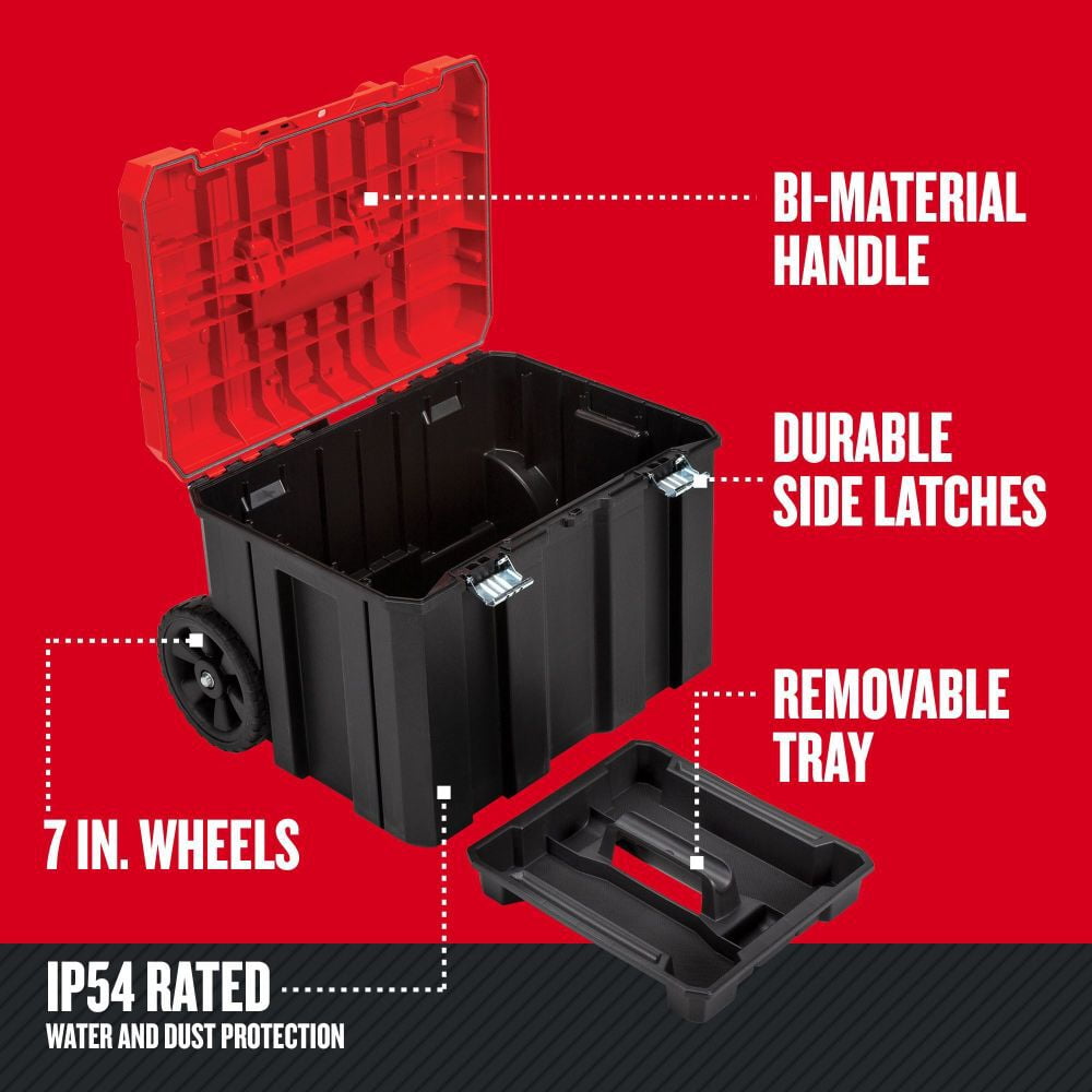 Craftsman VERSASTACK Wheeled Tool Box, Plastic, Red, 20 in W x 17 in D x 39 in H - Image 2