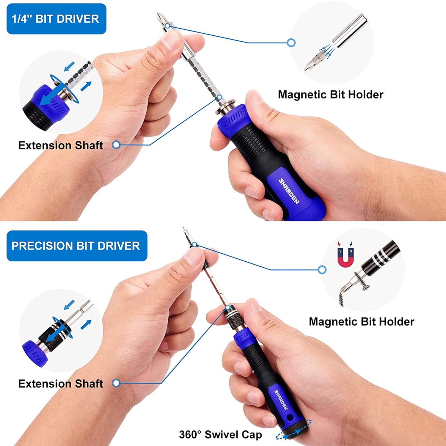 191 in 1 Precision Screwdrivers Sets, Magnetic 1/4 Inch Nut Driver Set, Multi Repair Tool Kits for iPhone, Electronics, Computer, Tablet , X - Image 3