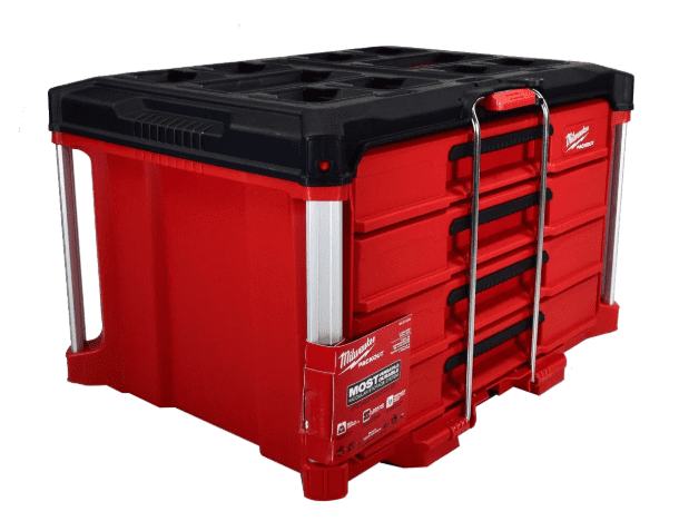 Milwaukee PACKOUT 4-Drawer Tool Box, 50-lb Capacity, Modular Storage, Model 48-22-8444 - Image 3