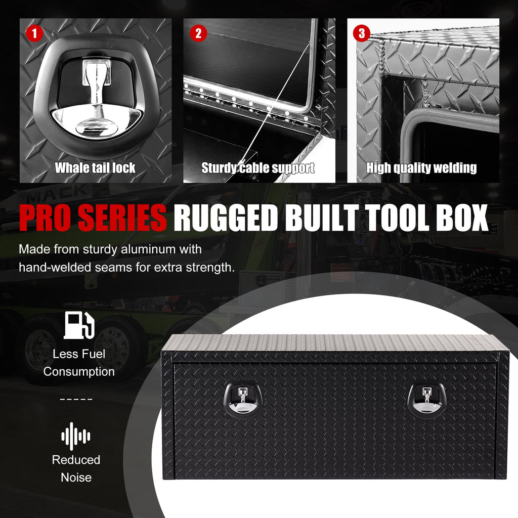 Aluminum Underbody Truck Tool Box Heavy Duty Underbed Toolbox Tool Storage Organizer Chest With Lock And Keys, Waterp... - Image 4