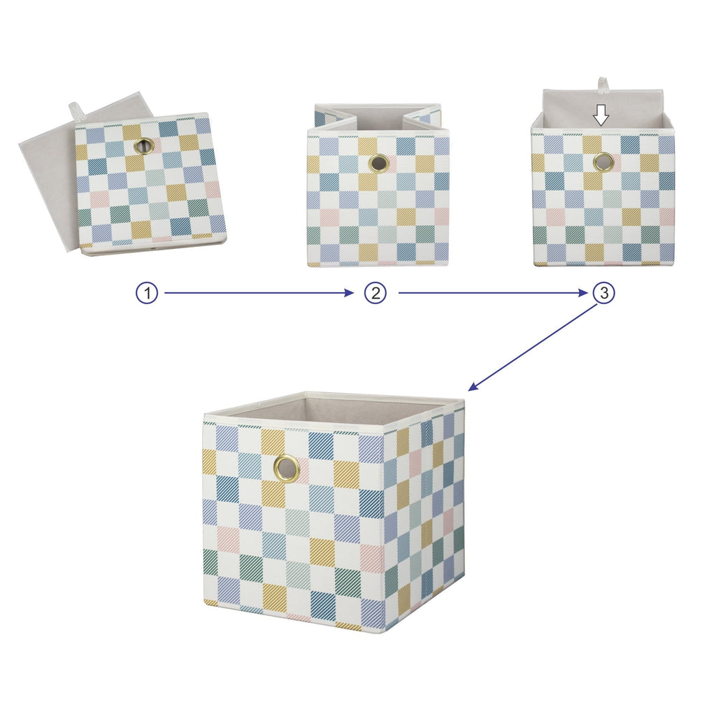 Collapsible Fabric Cube Storage Bin, Rich Black
