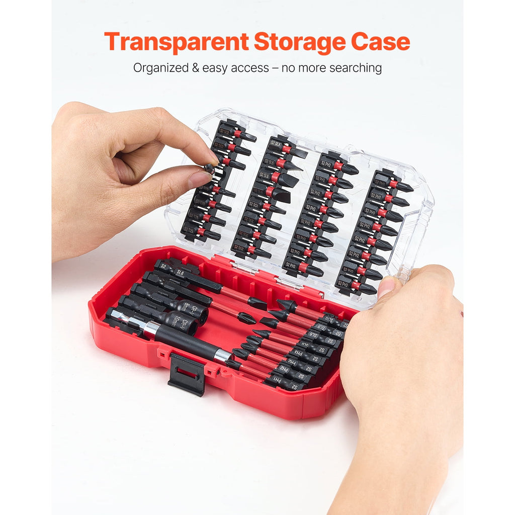KFFKFF 45-Piece Screwdriver Bit Set with Magnetic Tips, Includes Phillips, Slotted, Square, Torx Bits, Hex Nut Sockets, Extension Rod, Trans - Image 6