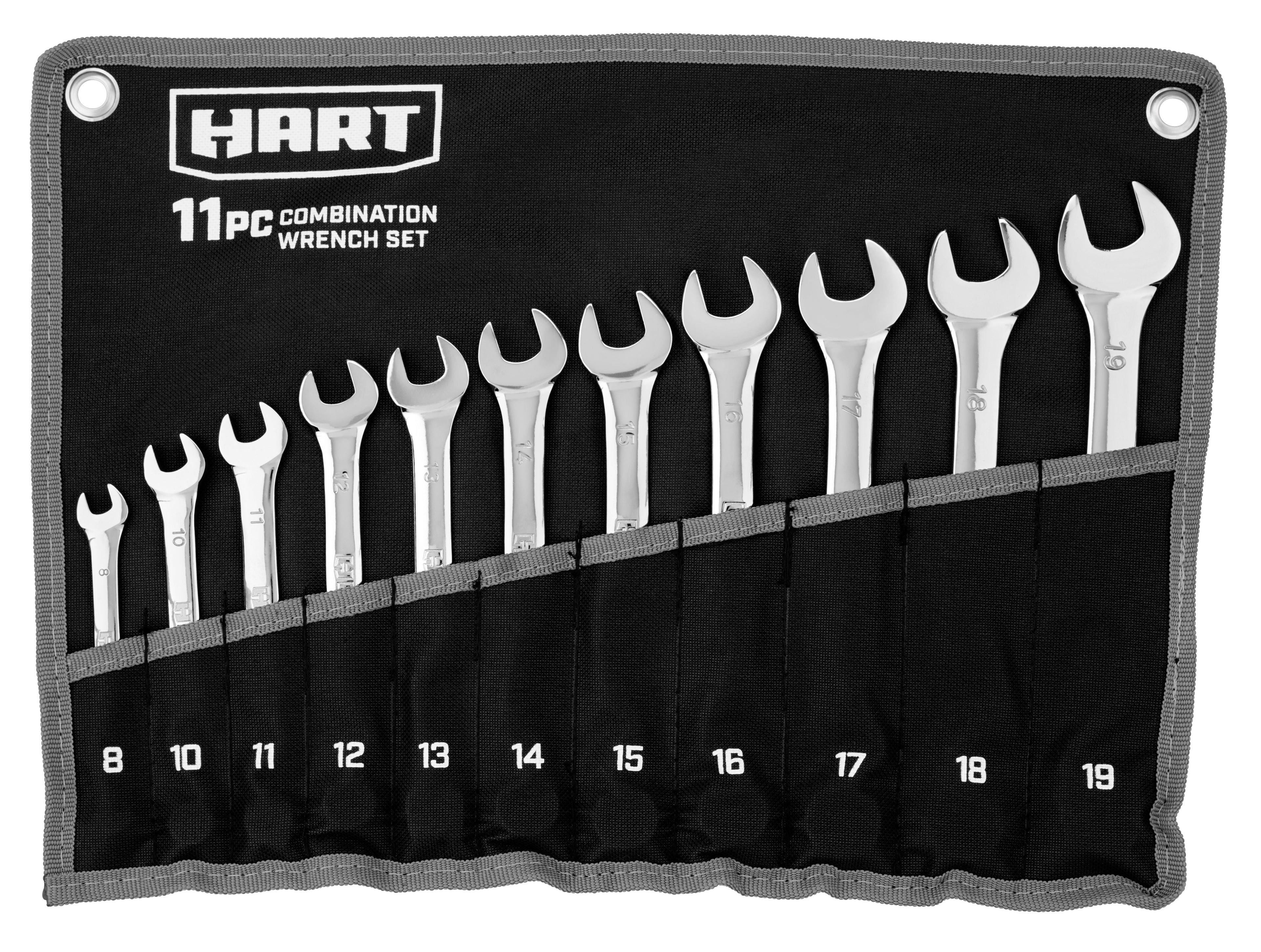 11-Piece MM Combination Wrench Set with Tool Pouch, Chrome Vanadium - Image 2