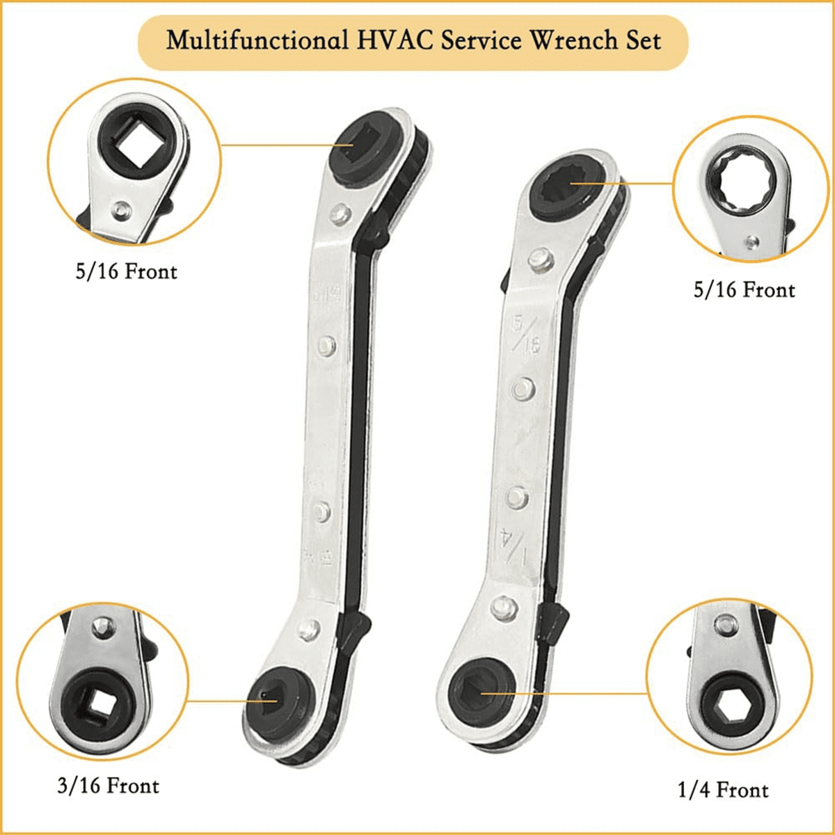 Installer Tool&HVAC Service Wrench Set, Refrigeration with Bit Adapters,10Pcs - Image 3