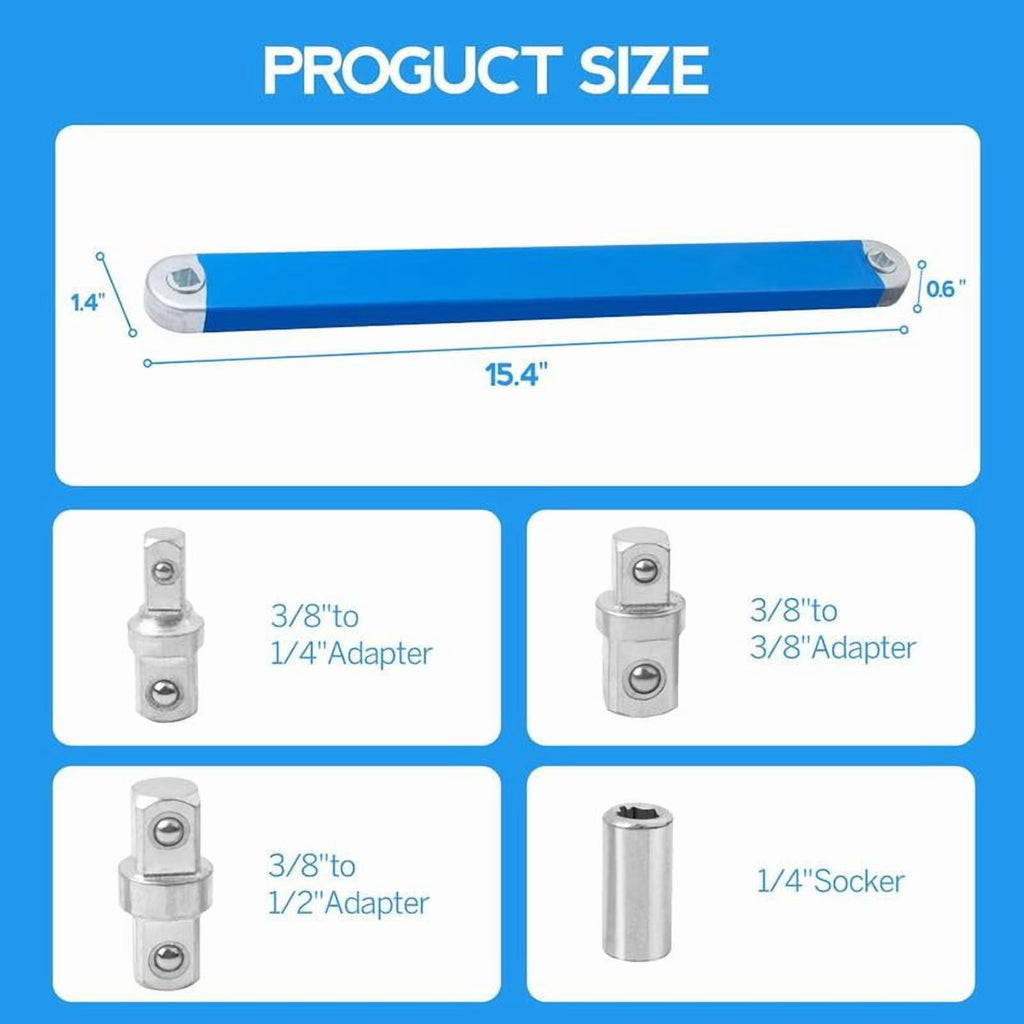 Set, Includes 1/2", 1/4", and 3/8" Sockets, Multi-purpose Tool for Tight Space Applications - Image 3
