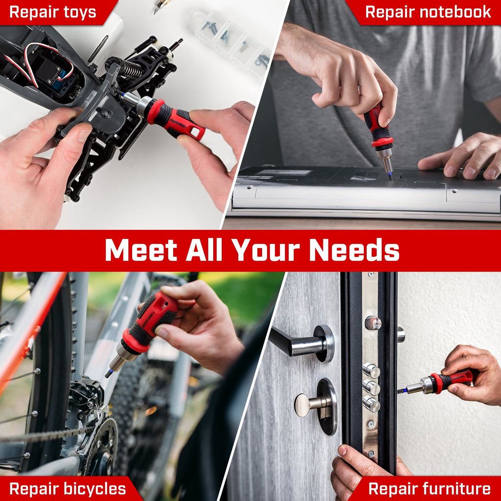 6 in 1 Multi Hex Screwdriver Set, Magnetic Bit Drive Set with Interchangeable Ratchet Handle - Image 6