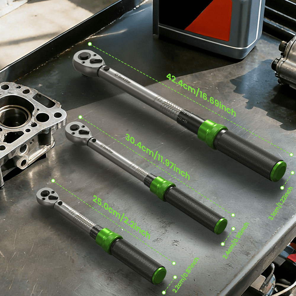 1/4 3/8 1/2-inch Drive Click Torque Wrench Set, Precision Torque Tool 45-221in.lb, 7-45ft.lb, 30-160ft.lb with Adapte... - Image 3