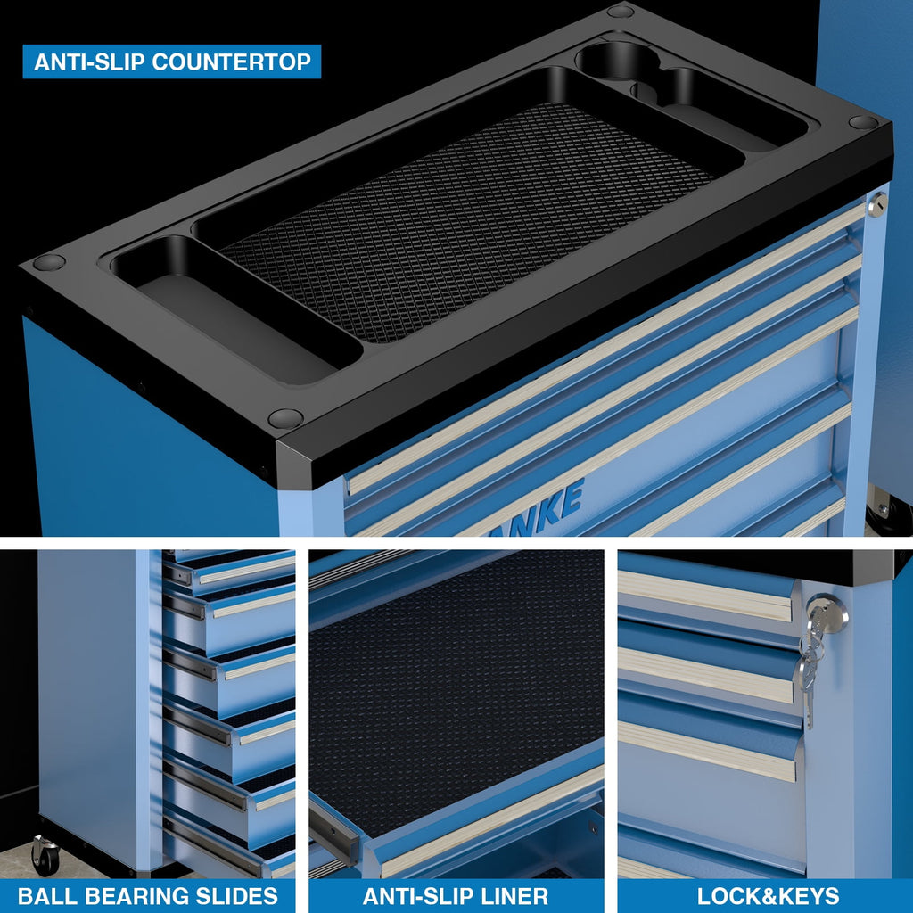 7-Drawer Rolling Tool Chest with Lock, Cectable Tool Cabinet & Cart for Garage Workshop Storage - Image 3