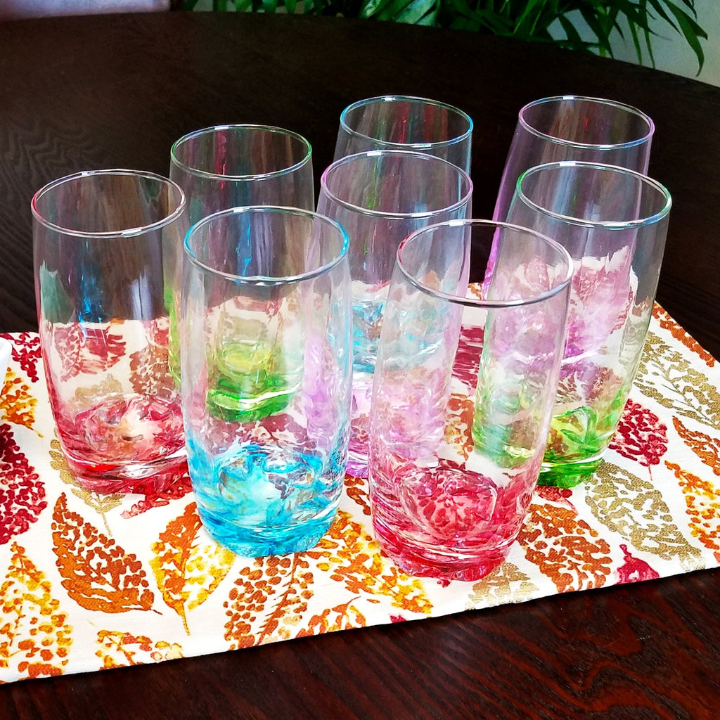 Karissa 8-Piece Glass Tumbler Set, Clear Drinking Glasses for Water, Juice &amp; Beverages