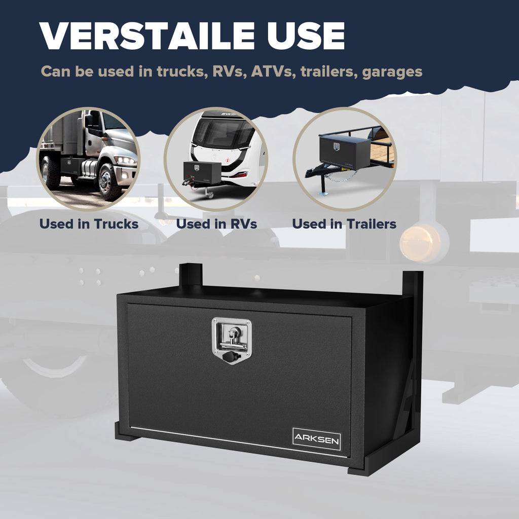 30 x 14 x 16 Inch Steel Underbody Truck Tool Box, Heavy Duty Waterproof Metal Square Storage Chest with Lock & Keys f... - Image 4