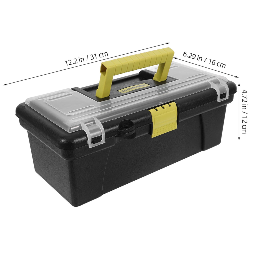 WHAMVOX Portable Tool Box ABS Plastic Black For Handyman 2Pcs 12.18X6.29X4.72In - Image 2