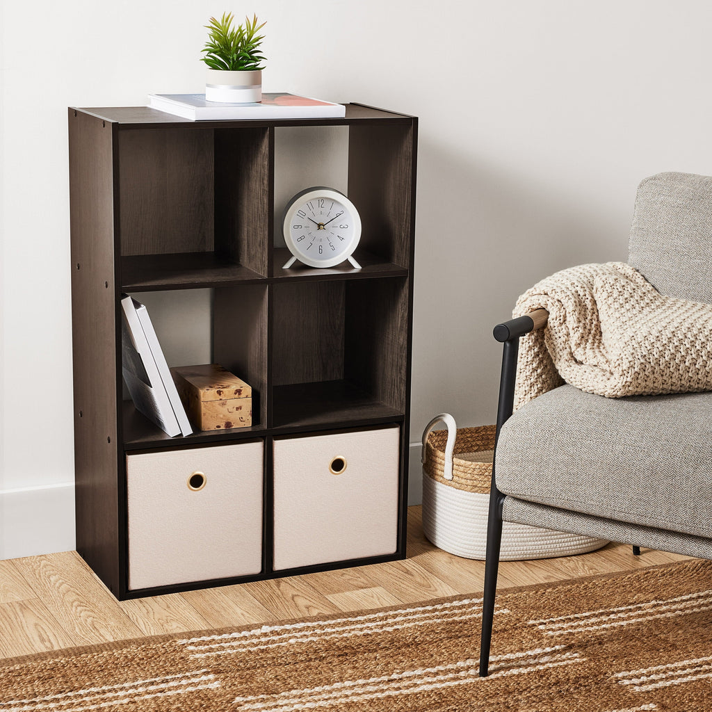 6 Cube Storage Organizer, White Portable for Home