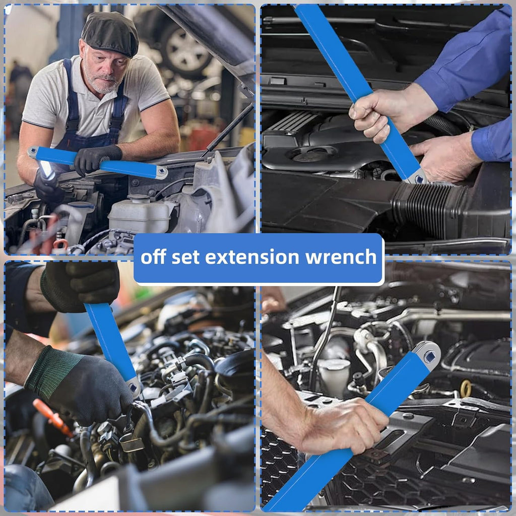 Santawood Offset Extension Wrench - 15-Inch Impact  wrench set, with 1/2", 1/4" and 3/8" Square Drive Adapters, Universal Extensions Wrench - Image 6