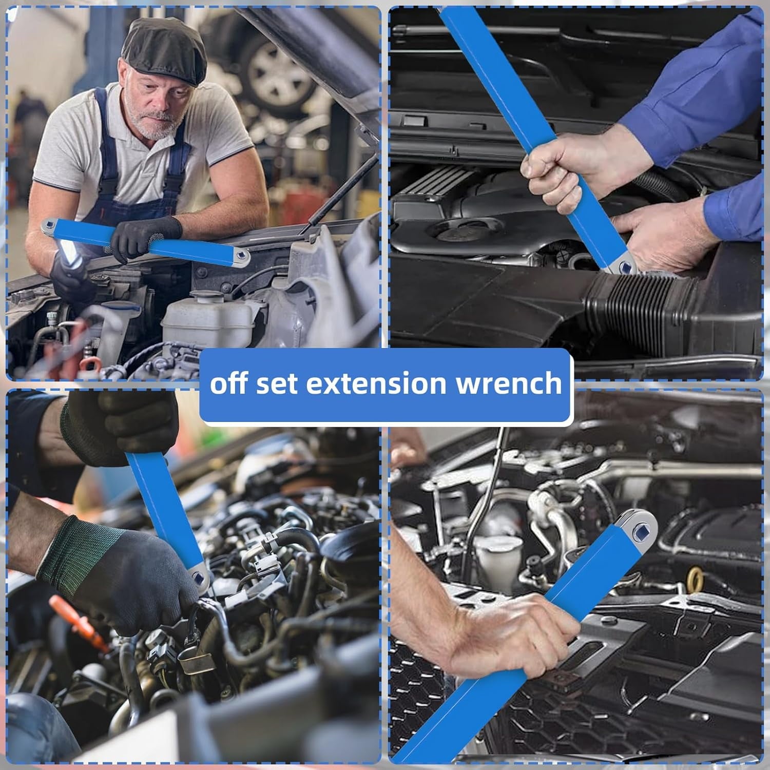 Santawood Offset Extension Wrench - 15-Inch Impact  wrench set, with 1/2", 1/4" and 3/8" Square Drive Adapters, Universal Extensions Wrench - Image 6