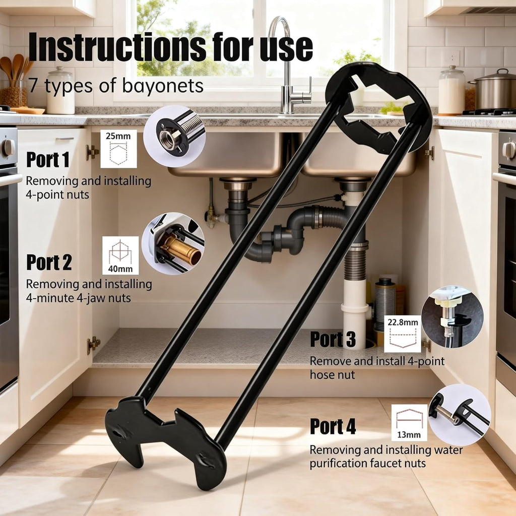2026 Upgraded Multifunctional Sink Wrench Tool,2Pcs Basin Wrench Set, 7-in-1 Faucet Installation and Removal Tool for... - Image 3
