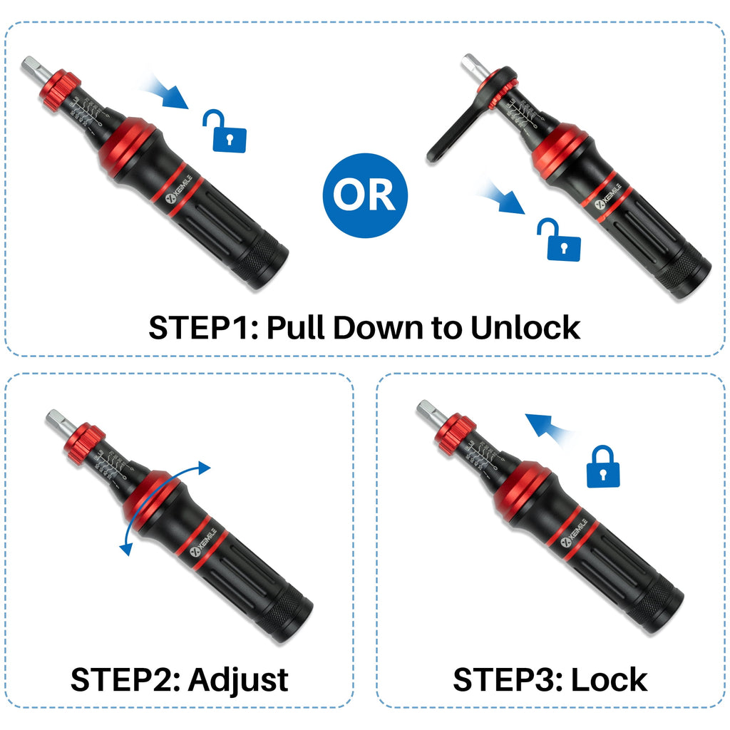 Torque Screwdriver 10-80 In.Lb, Inch Pound Torque Screwdriver Set with 1/4" Bit Holder, Flat, Hex, Torx and Philips Bits,Suitable for DIY Bi - Image 2