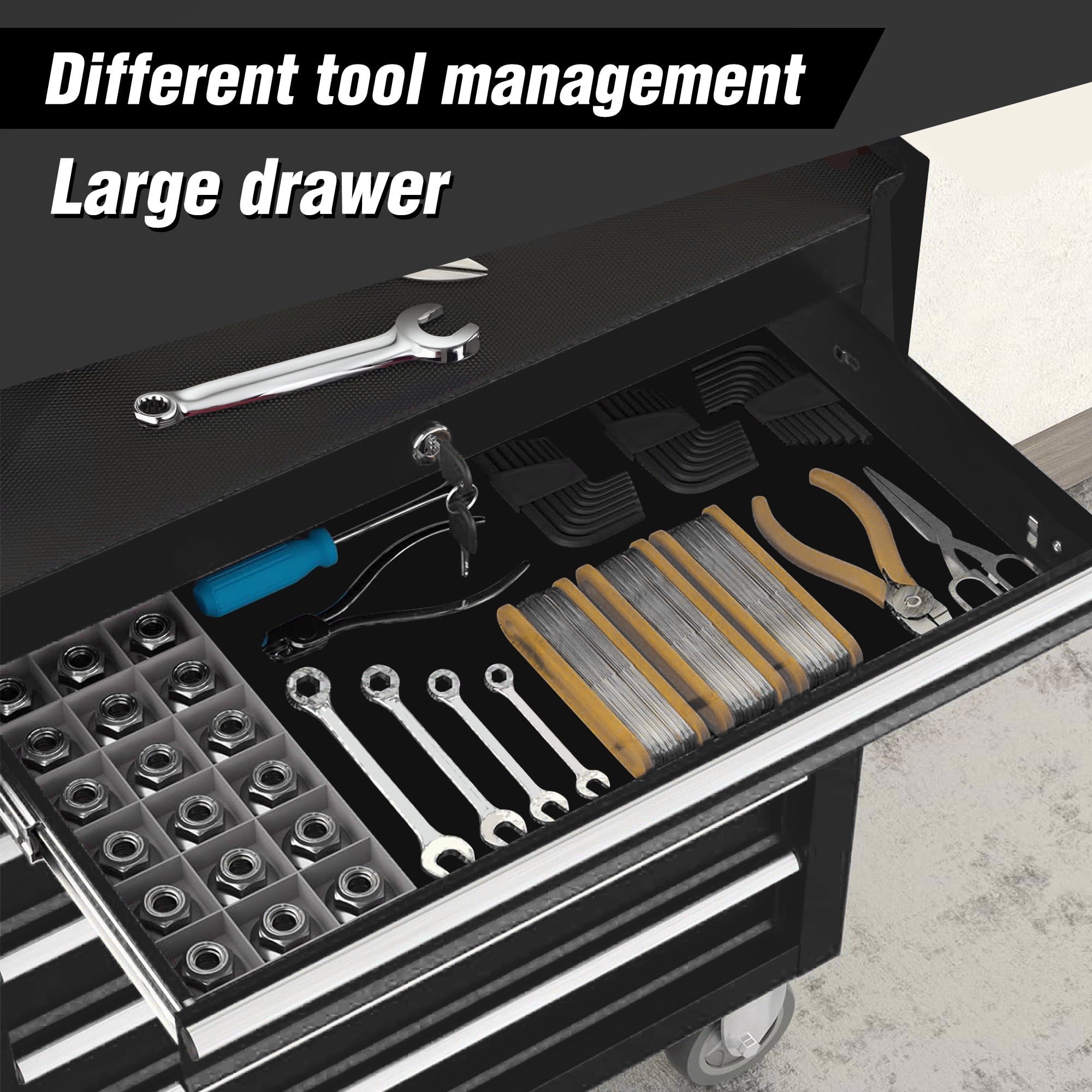 5-Drawer Chest Storage Cabinet with Wheels Organizer Box - Image 2