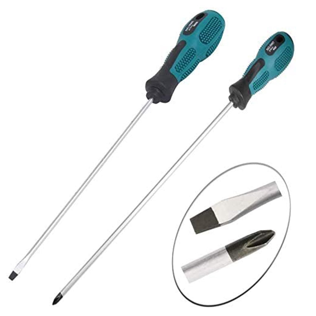 PENGGONG 2Pcs 12 Inch Long Slotted and Phillips Screwdriver Set Magnetic Screwdriver with Rubber Handle - Image 3