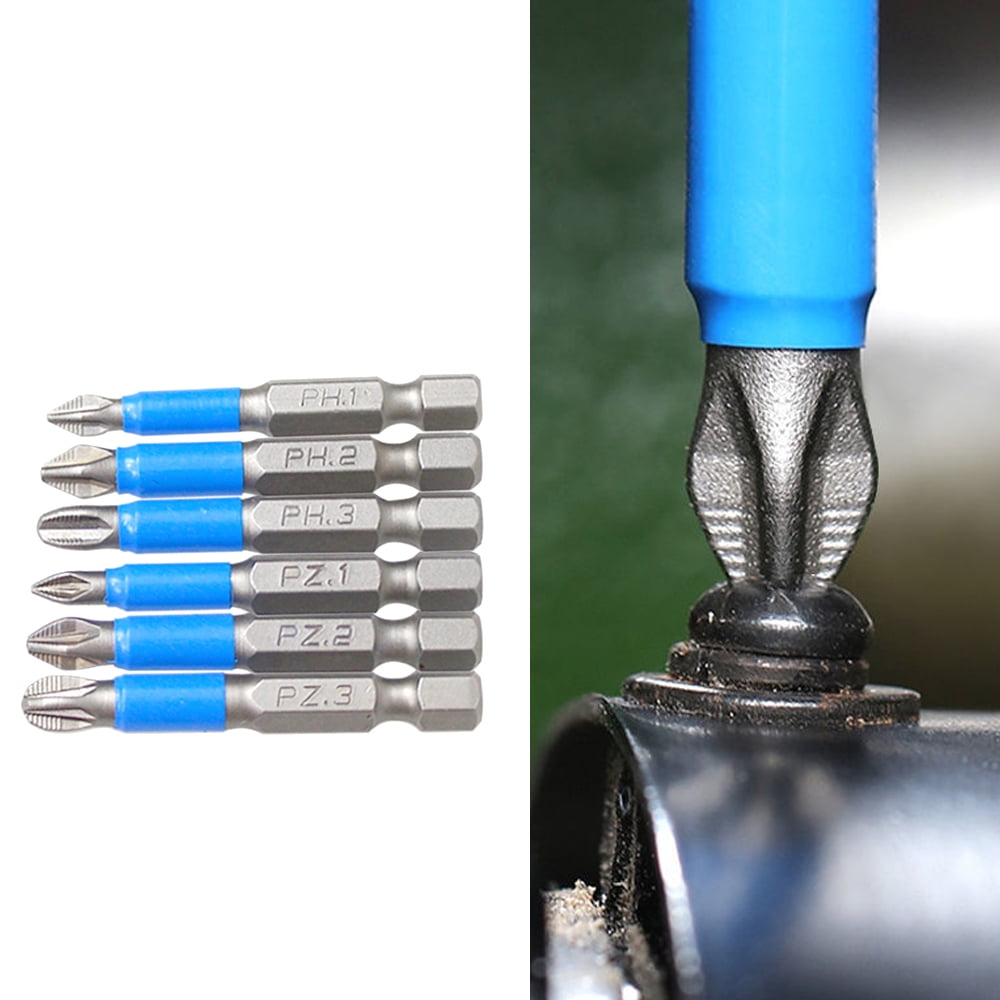 6pcs Magnetic Anti-Slip Screwdriver Bit Set, Phillips Screwdriver Bits Hand Tools, 1/4'' Hex Shank Cross for Power Screwdriver Drill Impact - Image 2