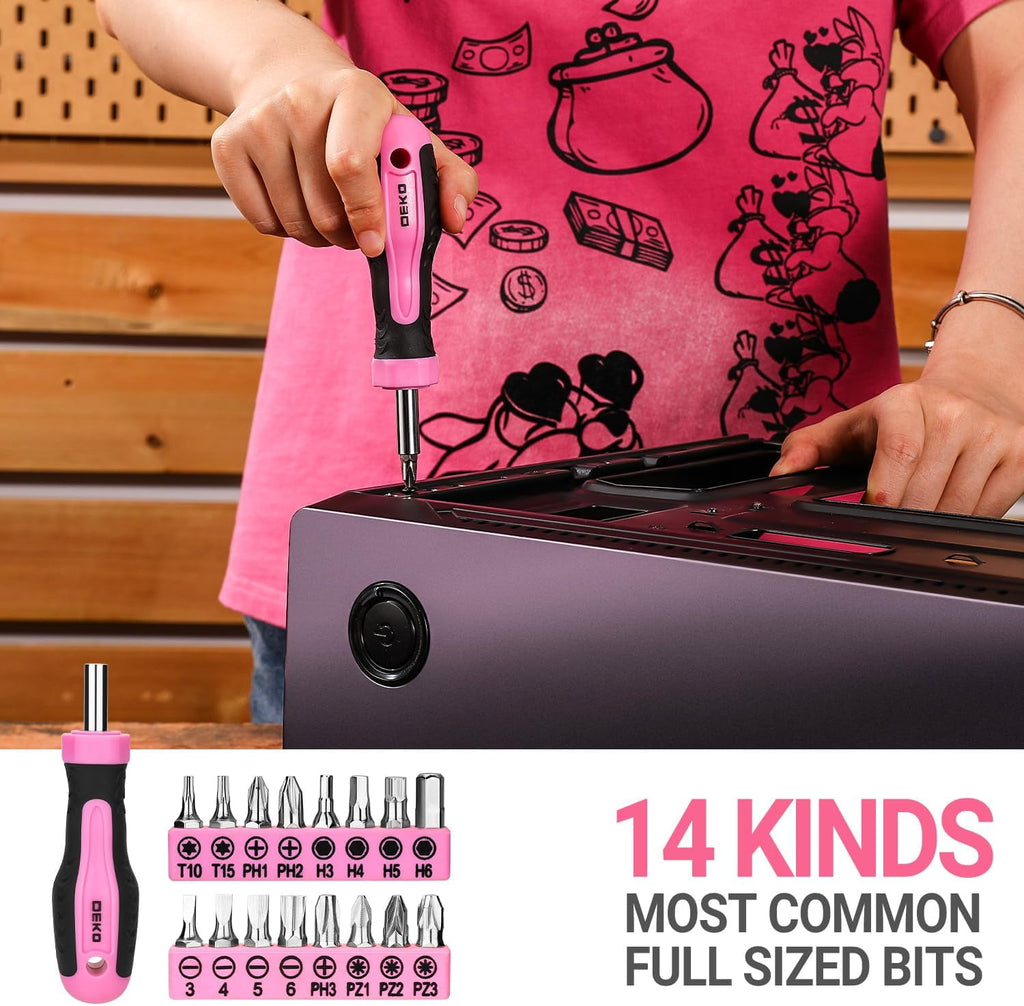 Set for Women: Pink Set for Home Repair, Womens Kit for All Purpose 42 Piece - Image 2