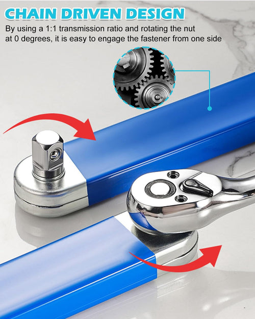 15 Inch Impact Ready Extender Set with 1/2", 1/4" and 3/8" Square Drive Adapters, Zero Degree Ratchet Tool for Tight ... - Image 2