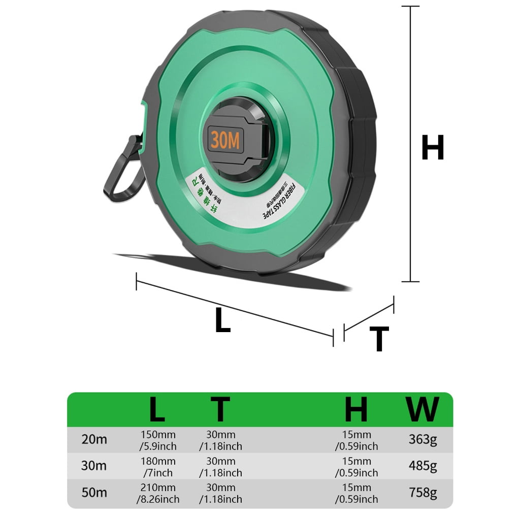 Waterproof Fiber Tape Measure Double Side Scale Measuring Tape ABS Casing Tape Measure for Construction & DIY Projects - Image 5