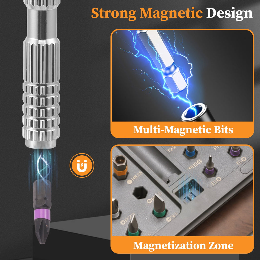 Magnetic Screwdriver 40 in 1, multi-purpose Ratchet Screwdriver Set, tool kit for home with Detachable Ratchet Handle... - Image 6
