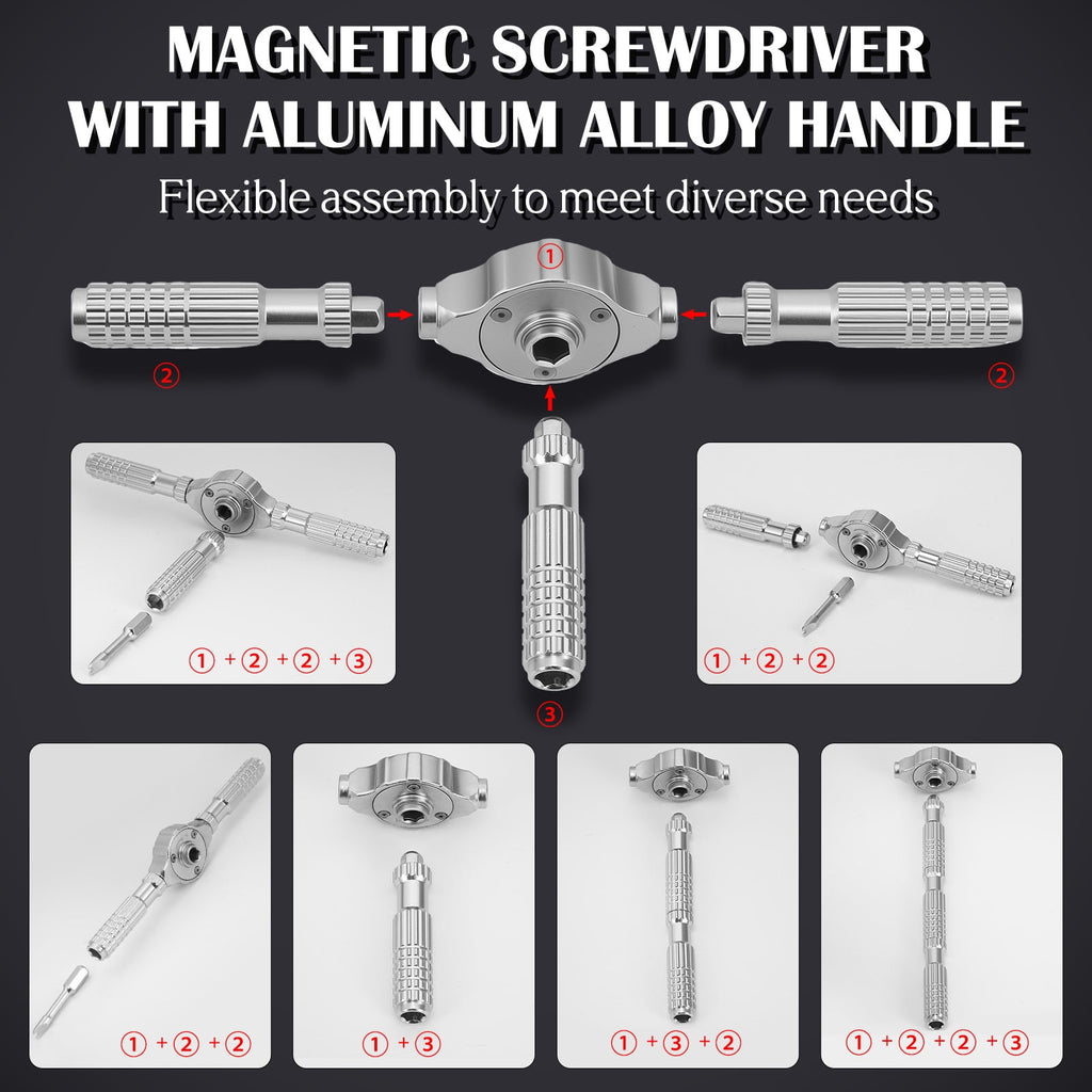 42 in 1 Magnetic Screwdriver Set, Ratcheting Screwdriver Set, Multi Bit Screwdriver Kit, Allen Wrench Ratchet Kit, De... - Image 3