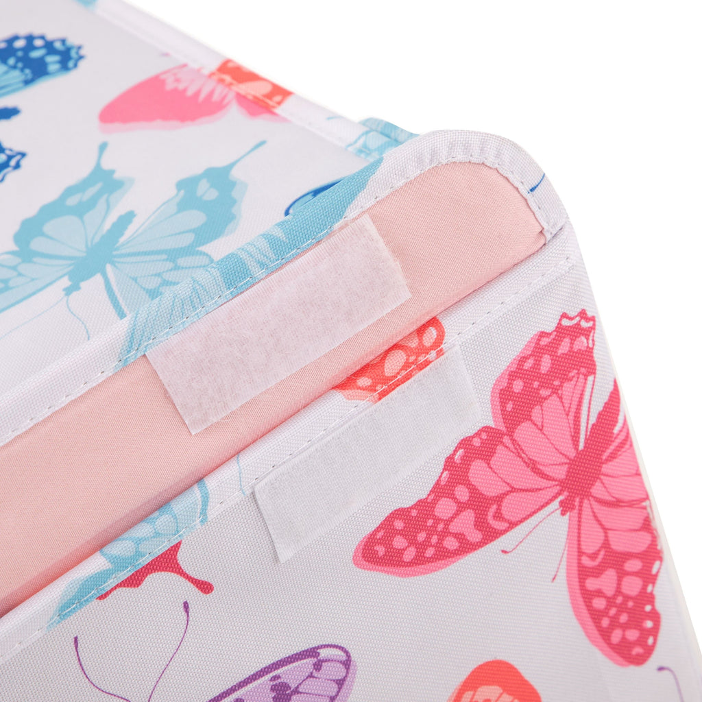 Kids Butterfly Pattern Collapsible Toy Storage Trunk, 24 in x 14.8 in x 15 in