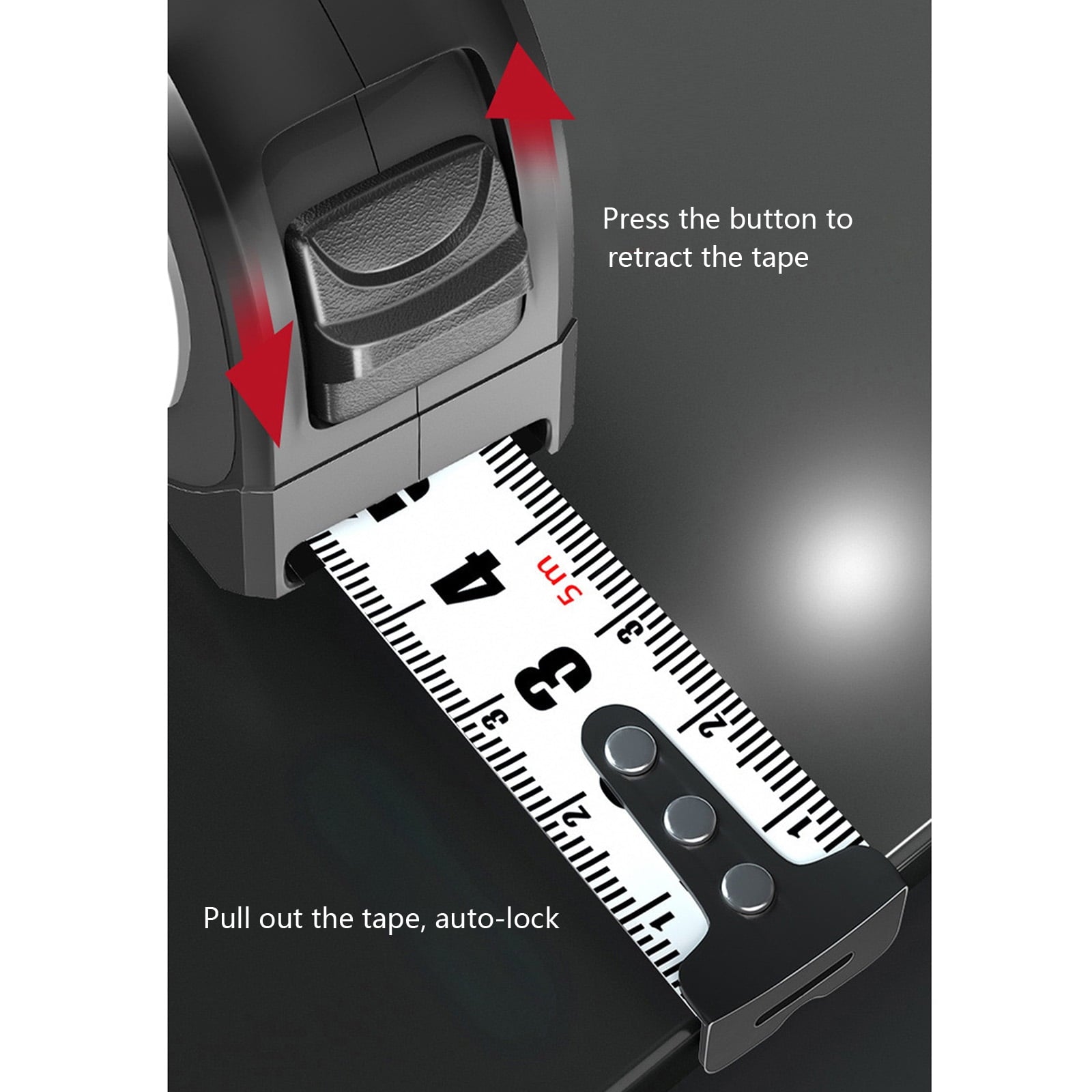 Professional Carbon Steel Measuring Tape Reinforced Not Slip Grip Easy Carry Hanger Easy Locking Tape for Workshop Use - Image 4