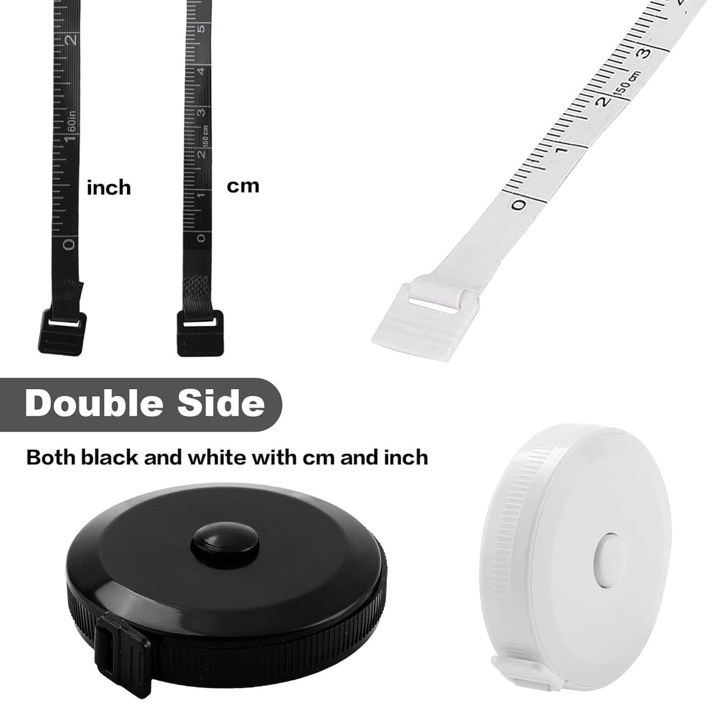 Set of 2 retractable measuring tapes. Flexible double-sided measuring tape. 150 cm portable ruler for sewing and... - Image 3