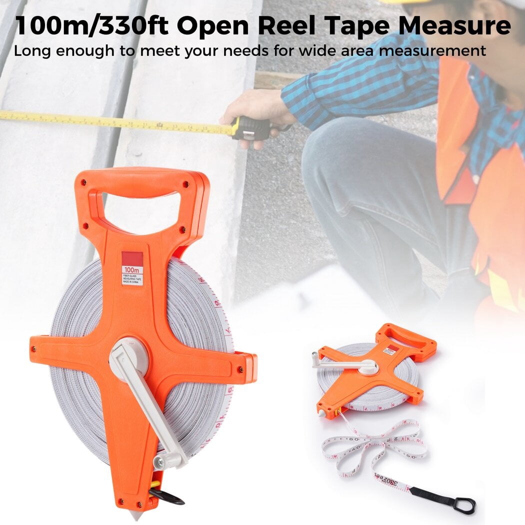 100m/330ft Tape Measure,Extra Long Standard & Metric Industrial Measuring Tape, Dual Sided Measuring Wheel for Yard, ... - Image 5