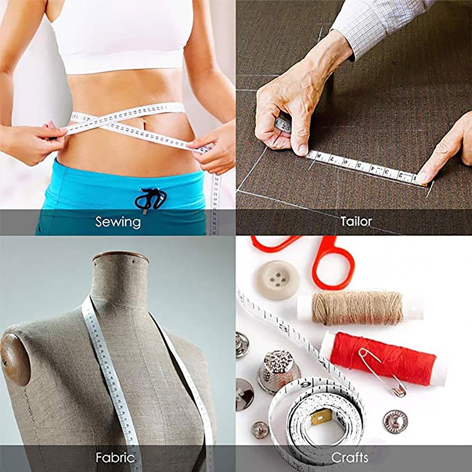 Sewing Measuring Tape 1X Measuring Tool,Measuring Tape For Body Fabric Sewing Tailor Cloth Knitting Home Craft Measur... - Image 3
