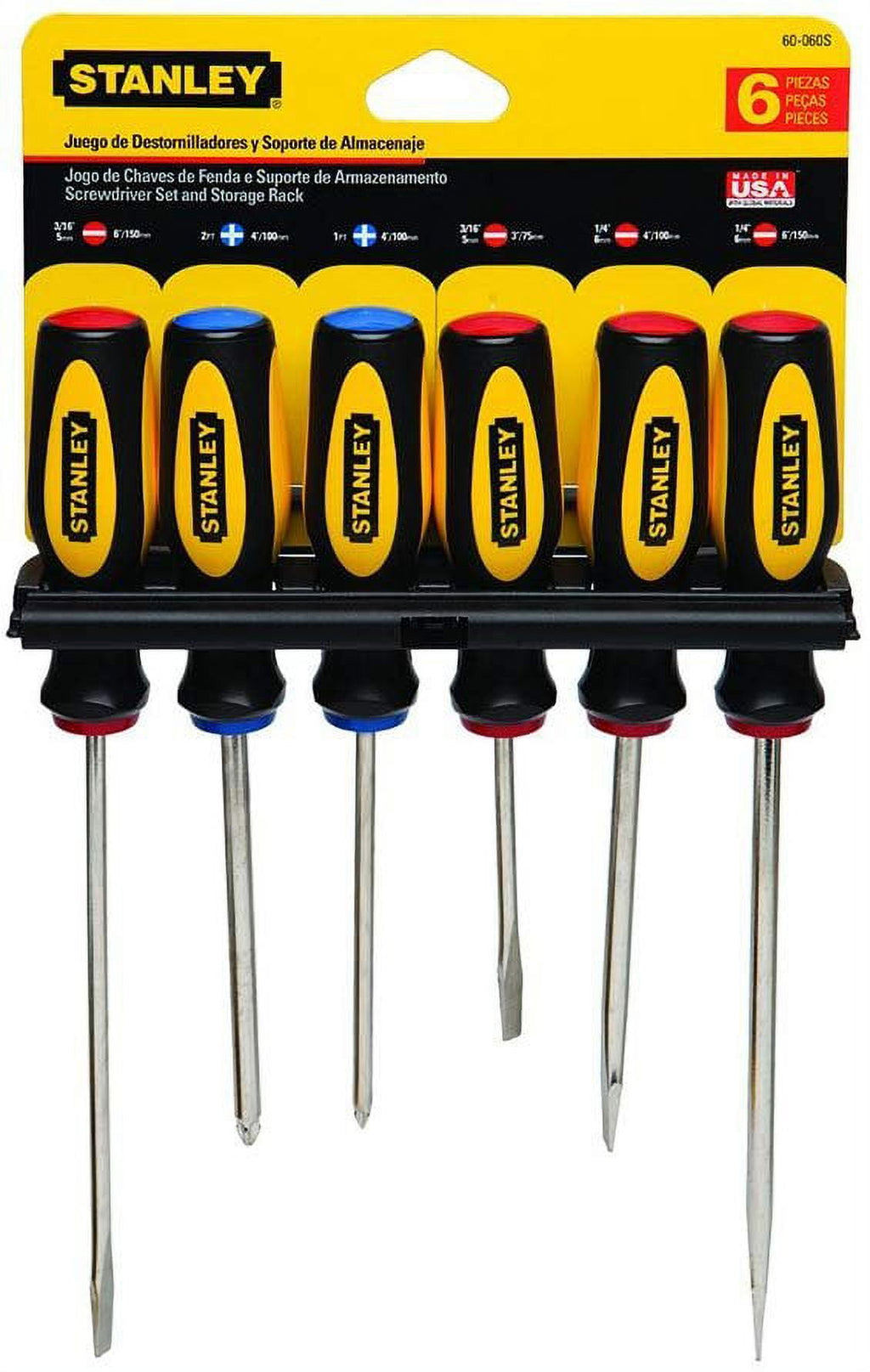 STANLEY 60-060, Alloy Steel 4''/6'' Standard 3''/6'' Cabinet Plastic Phillips Set with 6 Pieces Pack - Image 3