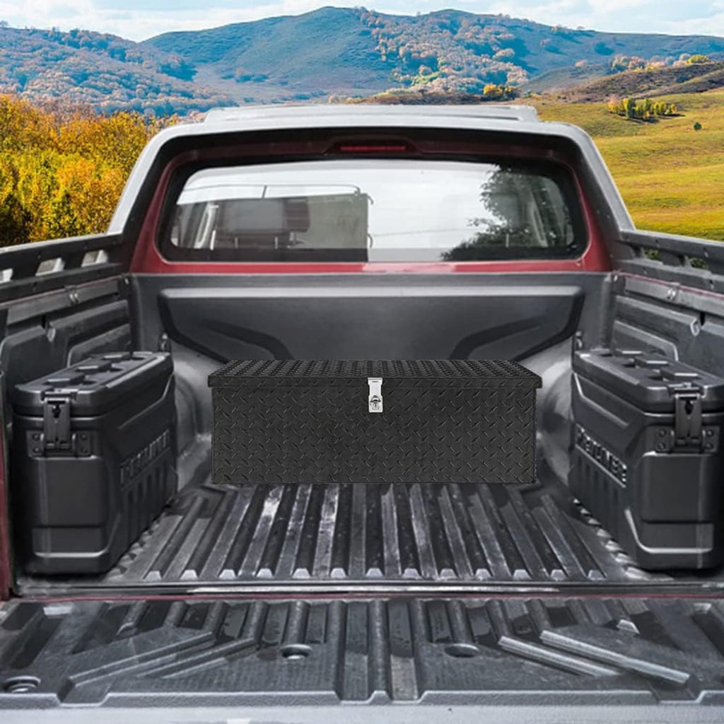 30" Bed Tool Box, Aluminum Tool Storage Organizer Chest for Pick up, Bed, RV Trailer - Image 6