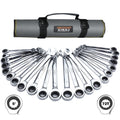 Ratcheting Wrench Set, 22-Piece Combination Wrench Set, SAE 1/4" to 3/4" & Metric 6-18mm, 72 Teeth