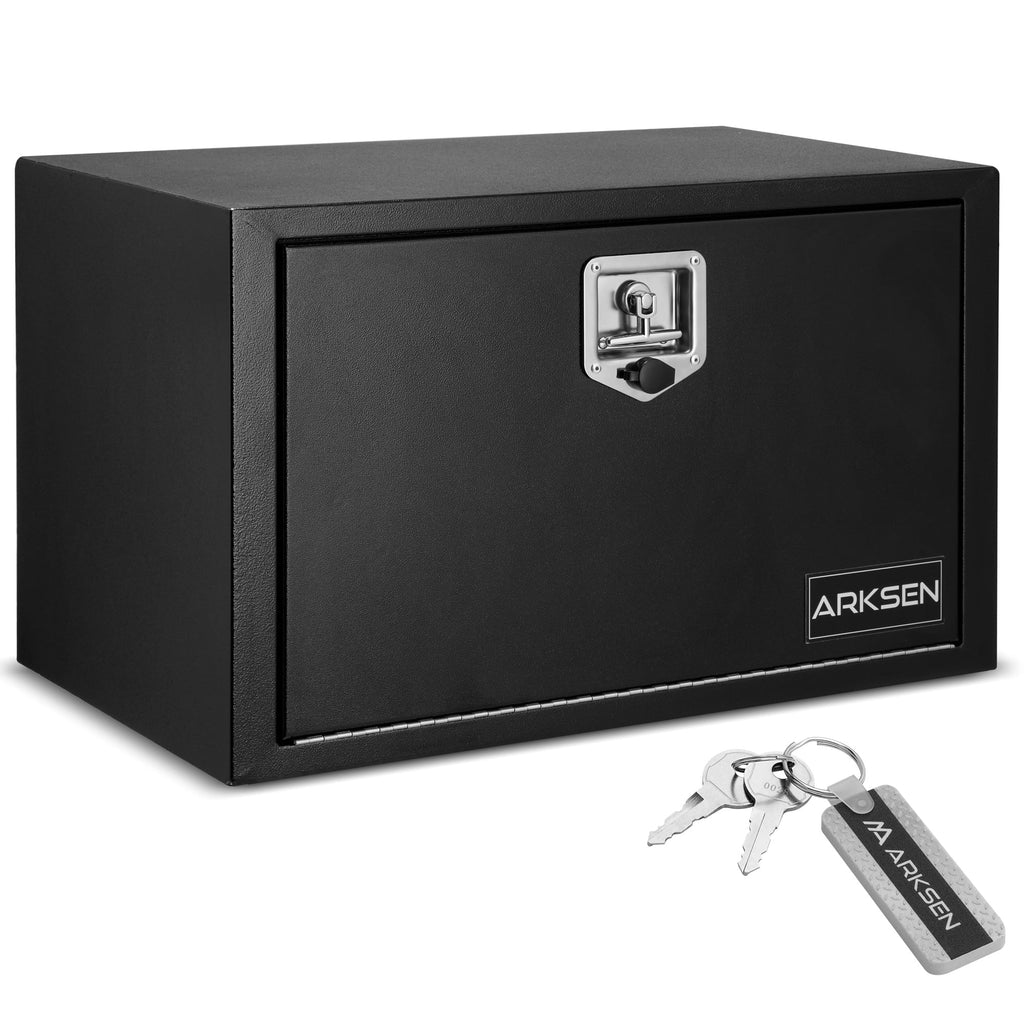 30 x 14 x 16 Inch Steel Underbody Truck Tool Box, Heavy Duty Waterproof Metal Square Storage Chest with Lock & Keys f...