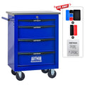 4 Steel Storage Rolling Tool Chest Cabinet Cart with Wheels and Stainless Steel Roof for Workshop Garage Warehouse