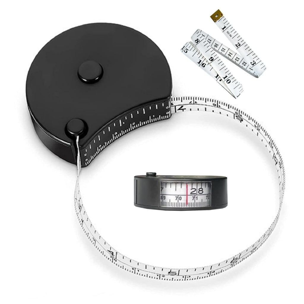 60In/150cm Dual-Scale with Locking Pin Retractable Window Reading Soft Measure for Tailoring Fitness Weight Loss Circ...