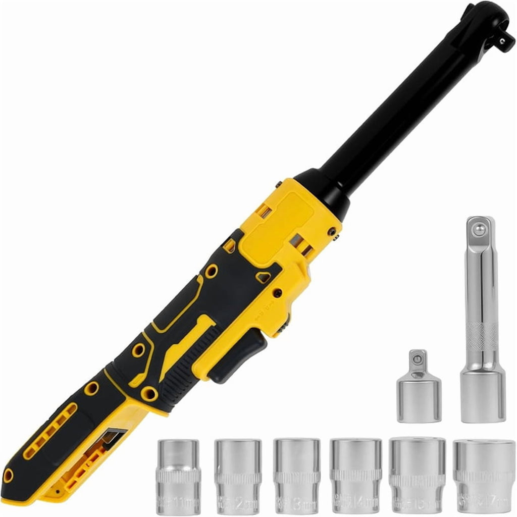 Cordless Ratchet Wrench Set, 3/8In-20V 110Ft Electric Variable Speed Ratchet Wrench with 7 Sockets,Extended Ratchet Tool