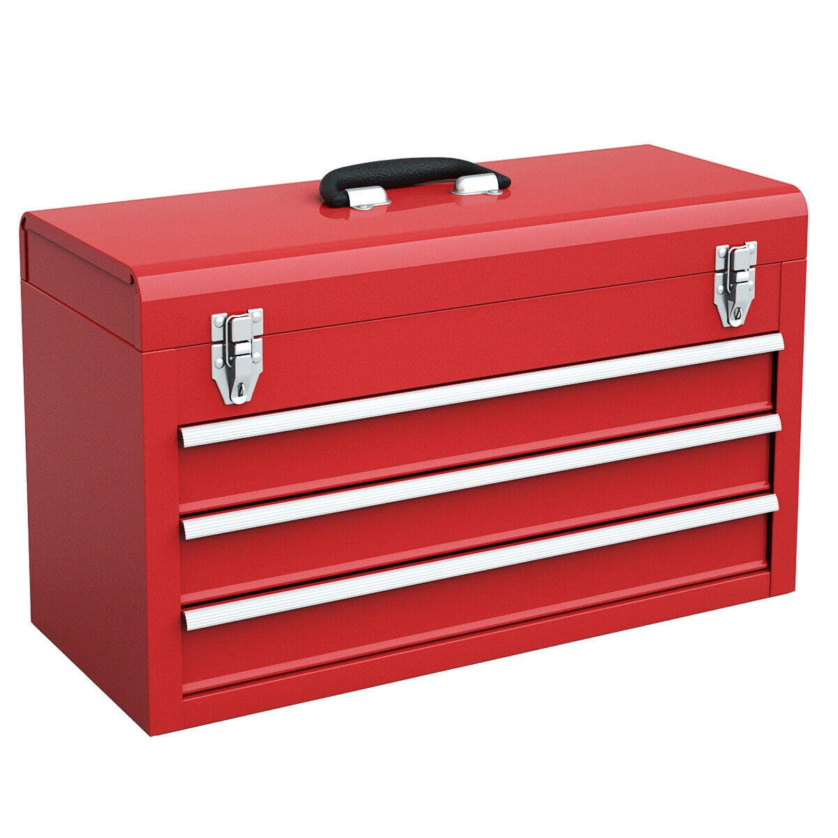 Portable Tool Chest Box Storage Cabinet Garage Mechanic Organizer 3 Drawers Red