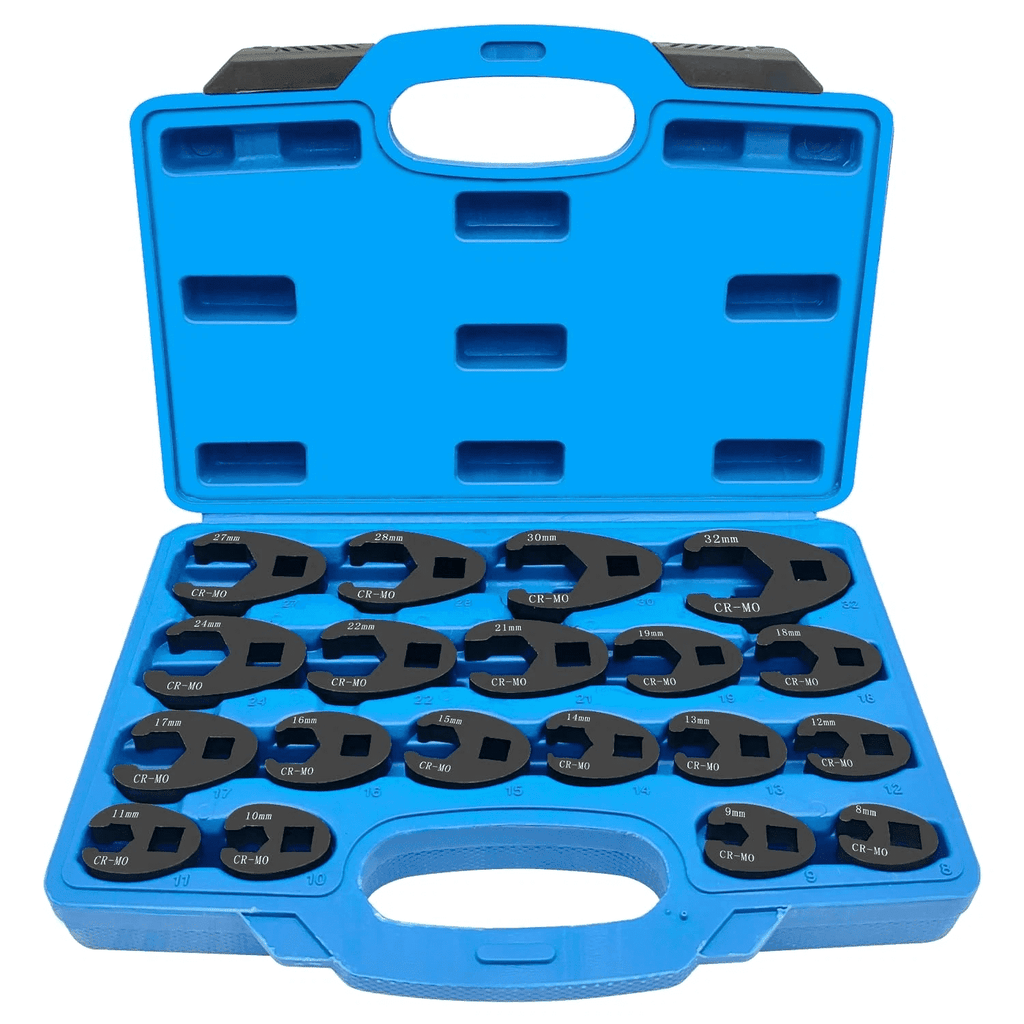 Crows Foot Wrench Set 1/2" and 3/8 Drive Flare Nut Crowfoot Wrench Set MetricSteel