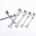 8-19mm Flexible Adjustable Head Gear Ring Ratchet Action Wrench Spanner Set 8-19Mm 72 Tooth for Vehicle Maintenance