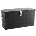 27.2"x9.4"x12.6" Aluminum Pickup Truck Trailer Trunk Bed Tool Storage Box w/ Handle Black