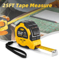 Auto-Lock Steel Tape Measure,Heavy-duty Rubberized Retractable Measuring Tape with Self-Locking, Easy Read Tape Measu...