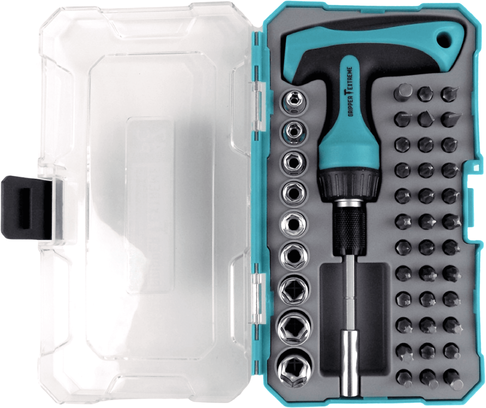 T-HANDLE RATCHET MULTI-BIT SCREWDRIVER SET