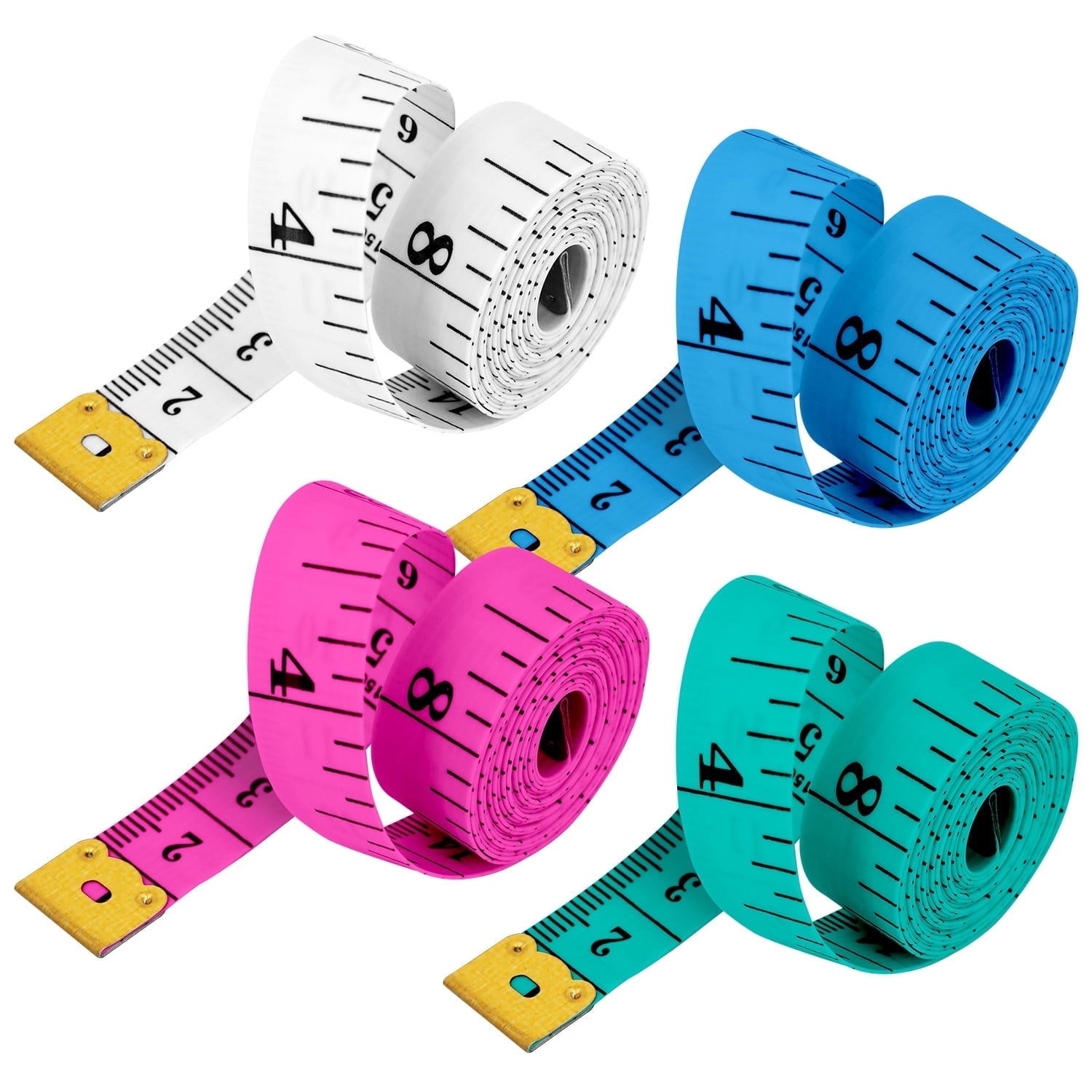 4 Pack Body Measuring Tape Body Tape Measure, Soft Flexible Measuring Tape for Body Measurements Sewing Fabric Clothi...