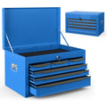 24'' Tool Chest Case Steel Tool Box w/ 6 Drawers Top Storage Automatic Lock Blue